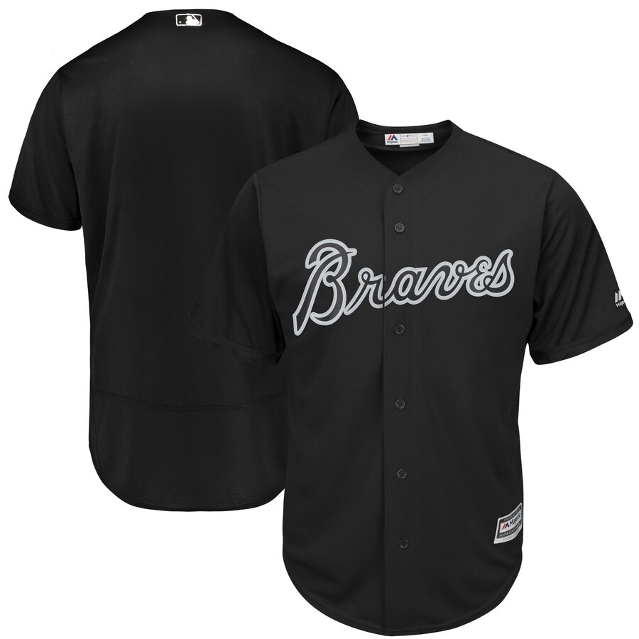 Customized Men Atlanta Braves blank black MLB Jerseys